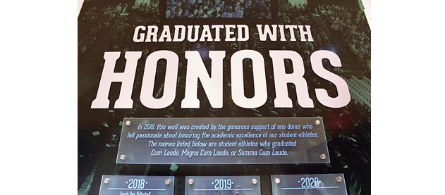 ‘Graduated with Honors’ Wall Recognizes Student-Athletes