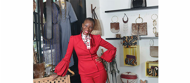 Dr. Sophia Omoro stands in her French Quarter store, odAOMO