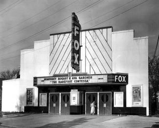 The front of the Fox movie theater in 1955 in suburban New Orleans