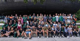 Large group of Tulane student-athletes who traveled to Australia