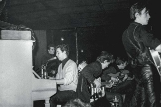 Circa 1960 photo of the Beatles in Hamburg, Germany