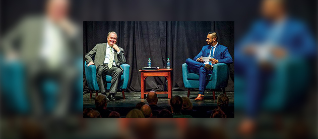 President Mike Fitts and Satyajit Dattagupta, vice president of enrollment management and dean of undergraduate admission, discuss Tulane’s successes and strengths at the Homecoming Town Hall in November 2018.