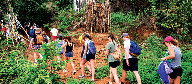 Tulane Altman Scholars hiking in Thailand