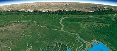 Googe map image of Ganges-Brahmaputra Delta in Bangladesh