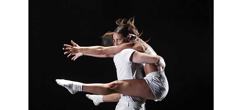 Dancers in a choreographed work by Ronit Ziv