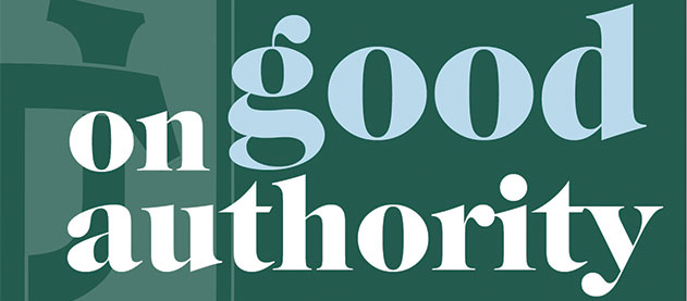 graphic logo for On Good Authority podcasts