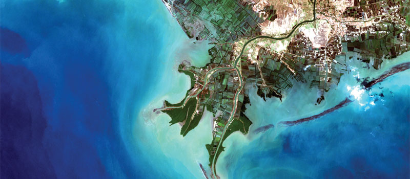 satellite image of Pemali delta in Indonesia