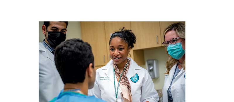 Professor of surgery at Tulane Medical center Jaquelyn S. Turner sees a patient