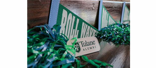 pennant banners decorate a mantle