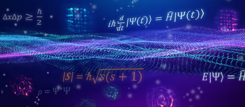 image of waves and particles and quantum equations