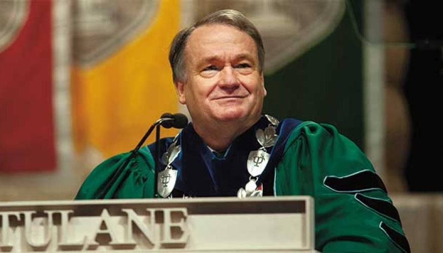 President Michael Fitts leads commencement