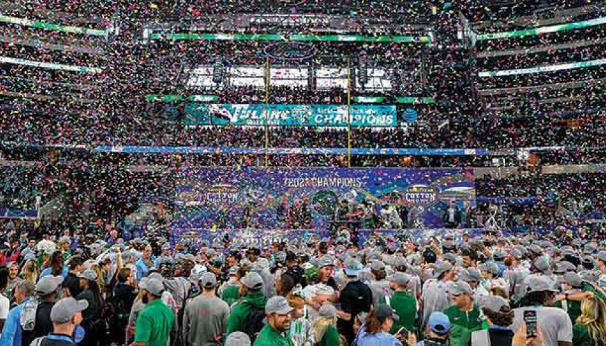 Confetti streams and fans rejoice as Tulane wins the Cotton Bowl Classic , Jan. 2, 2023