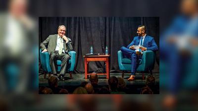 President Mike Fitts and Satyajit Dattagupta, vice president of enrollment management and dean of undergraduate admission, discuss Tulane’s successes and strengths at the Homecoming Town Hall in November 2018.