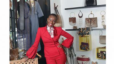 Dr. Sophia Omoro stands in her French Quarter store, odAOMO