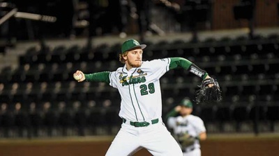 photo of Green Wave pitcher Braden Olthoff 