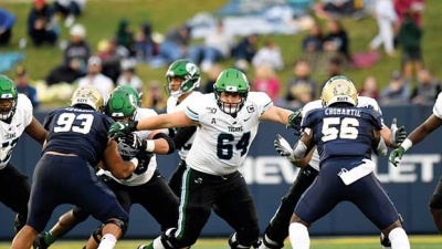 Corey Dublin playing in Tulane vs. Navy, October 26, 2019