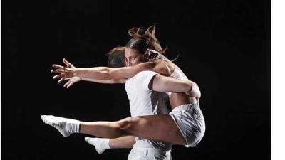 Dancers in a choreographed work by Ronit Ziv