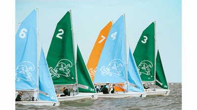 Tulane Sailing boats on the water group of Tulane sailboats with colorful sails on the water