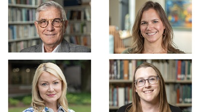 a grid of portraits of Randy Sparks, Catherine O’Connor, Katherine Raymond and Jacquelyne Thoni Howard. 