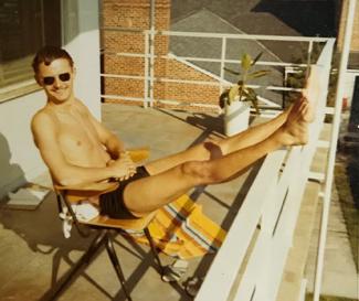 Eugene M. Ogozalek relaxes at a Phelps House party in 1969. (Photo courtesy Eugene M. Ogozalek)
