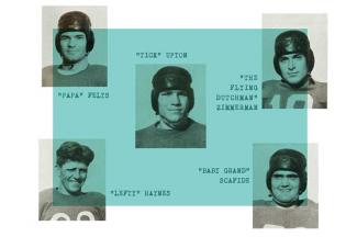 collage of Tulane football players from 1932 Rose Bowl