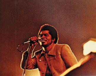 James Brown performs in Tulane Stadium at the Soul Bowl '70 on October 24, 1970