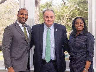 Aulston G. Taylor, Michael A. Fitts and Latasha LaBostrie Skidmore stand together 