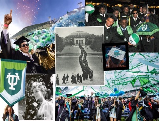 collage of graduates at ceremonies 