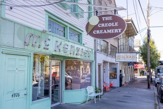 stores on Prytania Street: Creole Creamery and Gracious