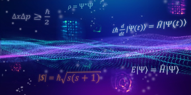 image of waves and particles and quantum equations